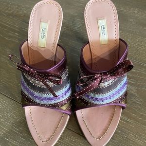 Prada sandals / heels, size 6 1/2 (Italian 36 1/2)